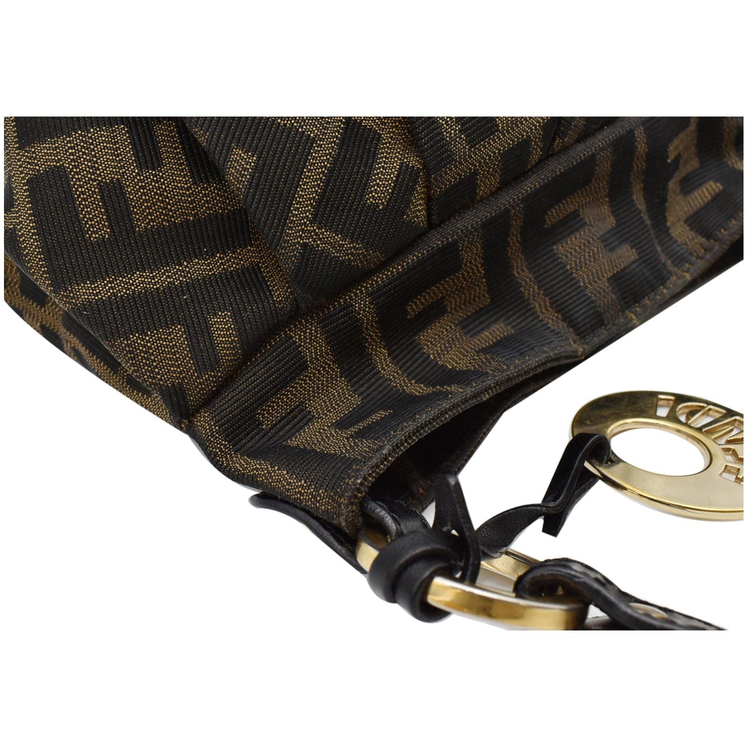 FENDI Mini Chef Zucca Jacquard Hobo Bag Brown
