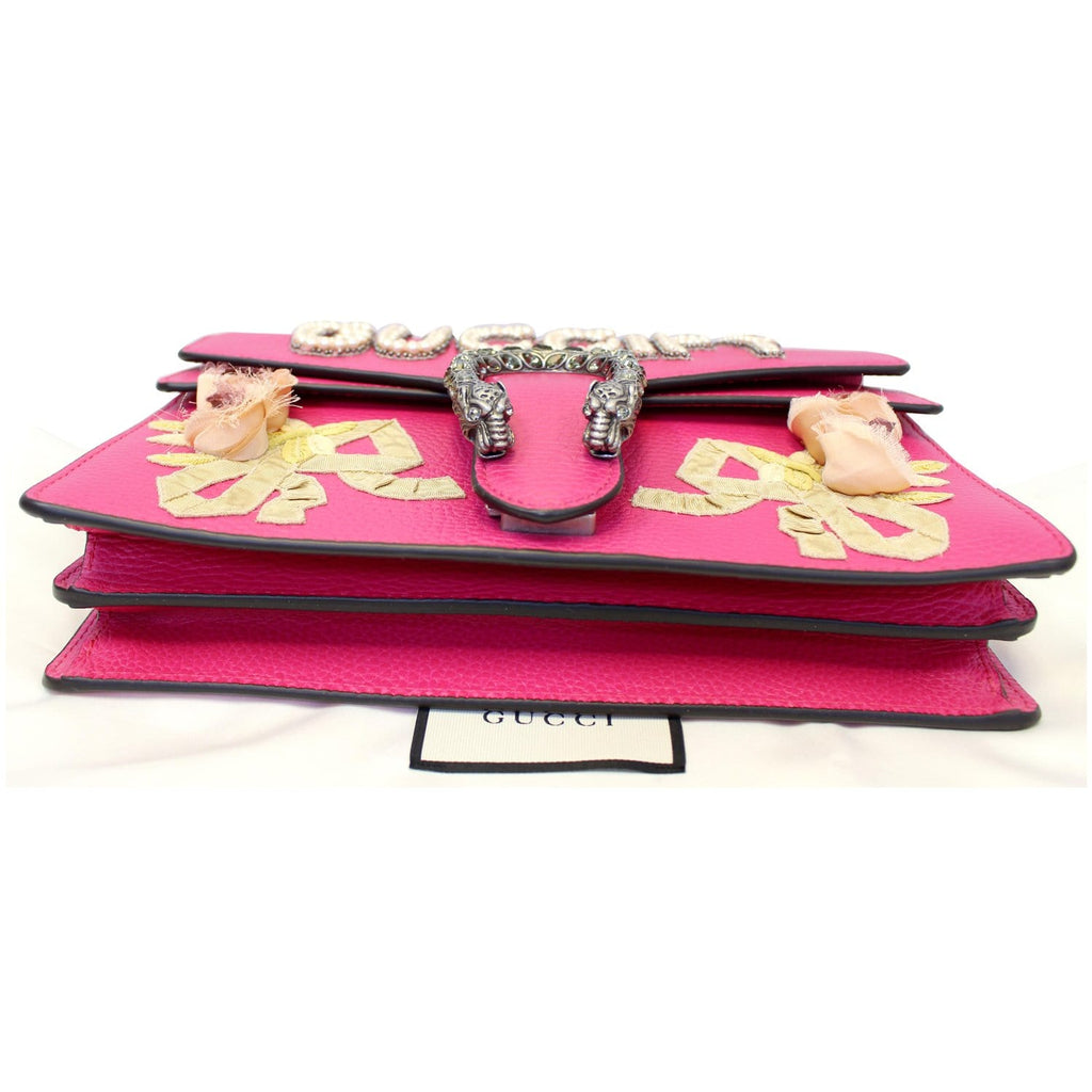 Gucci Dionysus Small Guccify Grained Leather Shoulder Bag Pink - 20% OFF