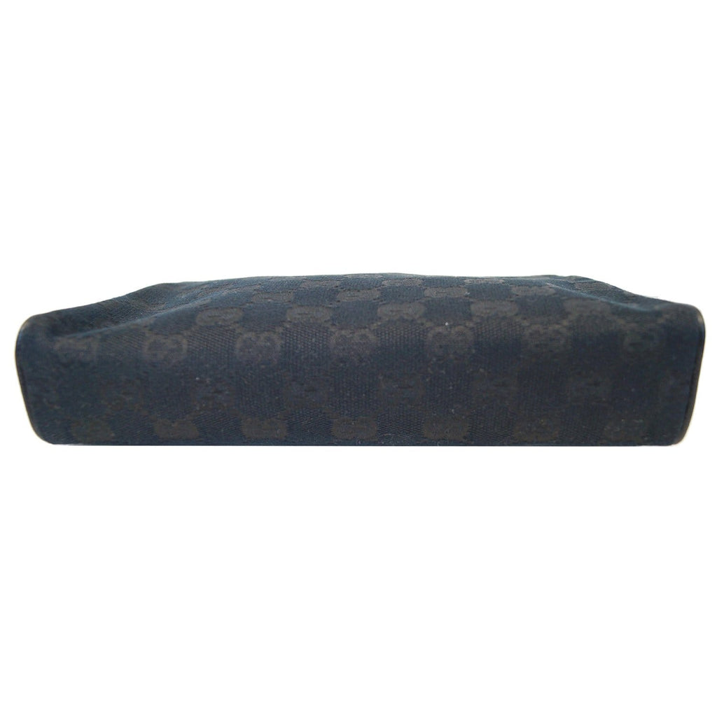 GUCCI Abbey D-Ring Ebony G Canvas Pochette Bag Black 145750