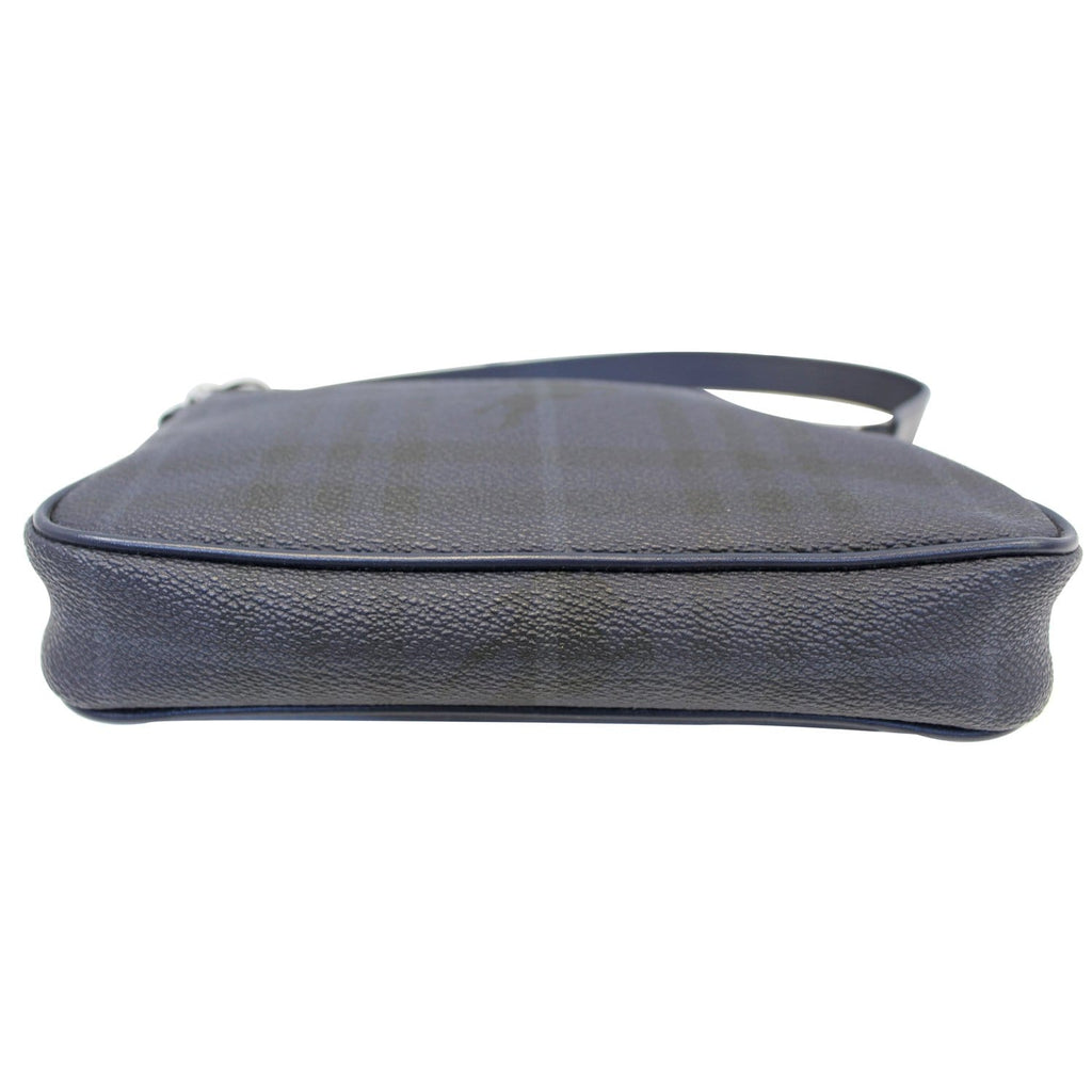 BURBERRY Coated Pochette Blue Canvas Clutch