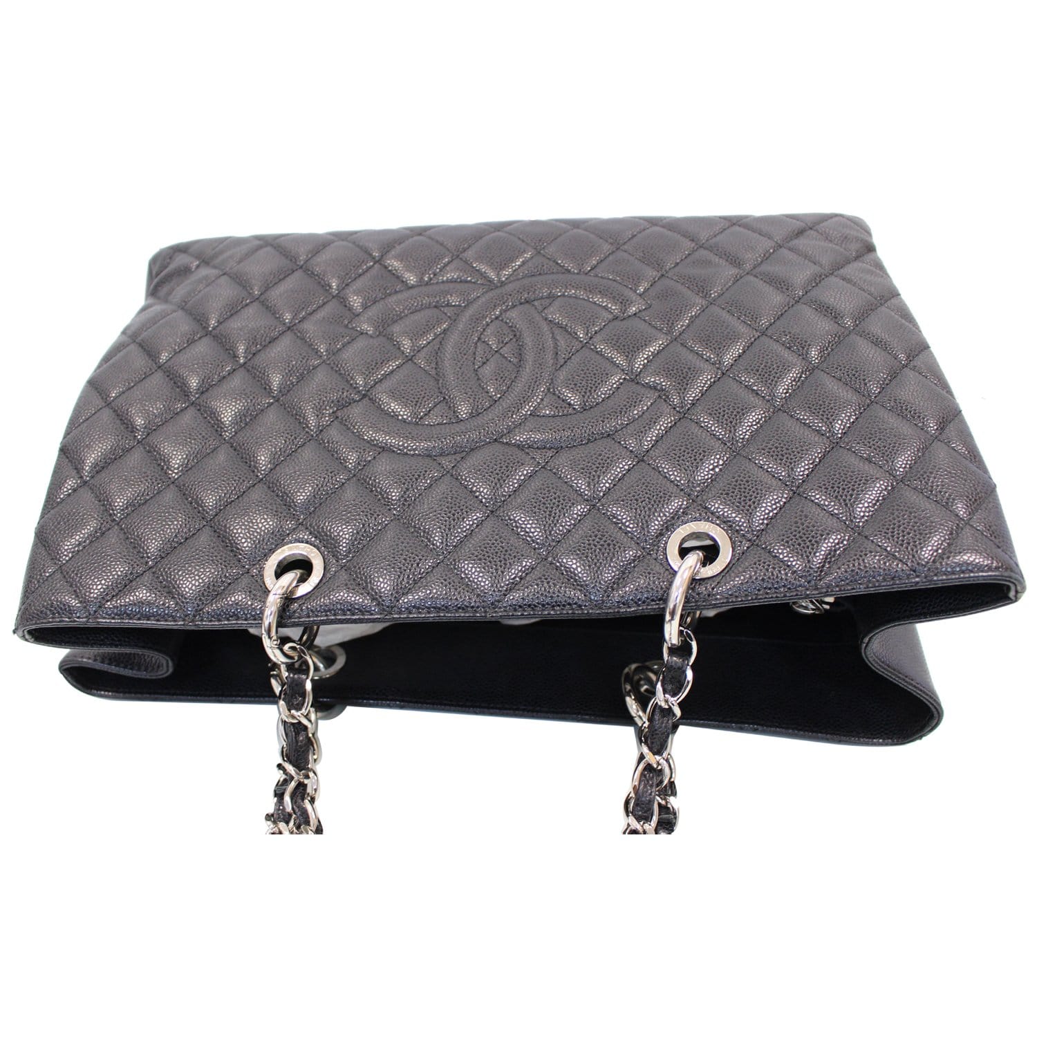 CHANEL XL Grand Caviar Leather Shopping Tote Bag Black