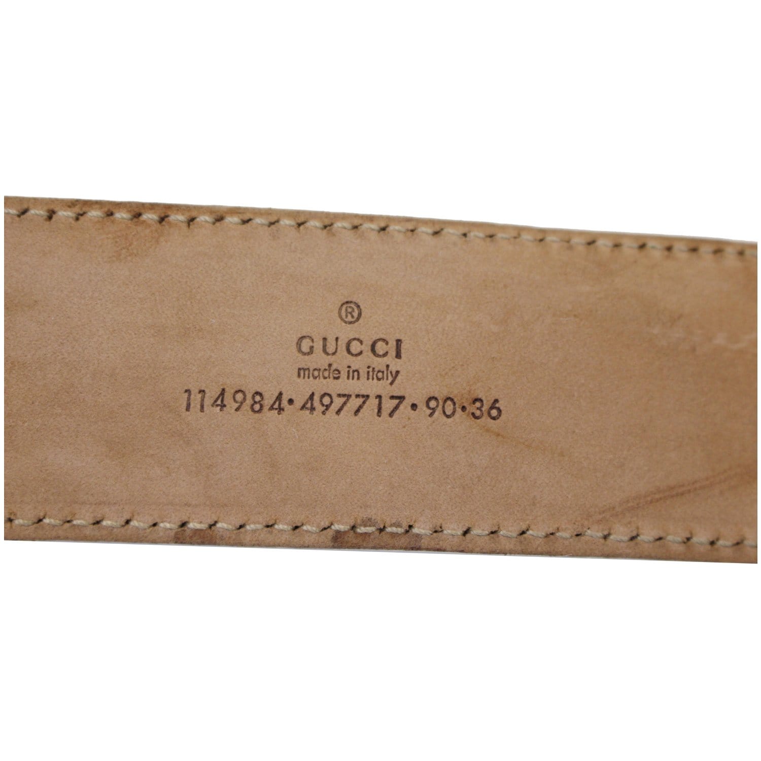 GUCCI Interlocking G White Leather Belt Size 41