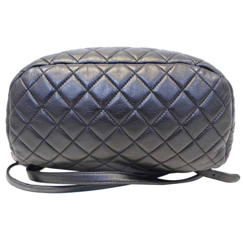 CHANEL Urban Spirit Lambskin Leather Backpack Bag Black