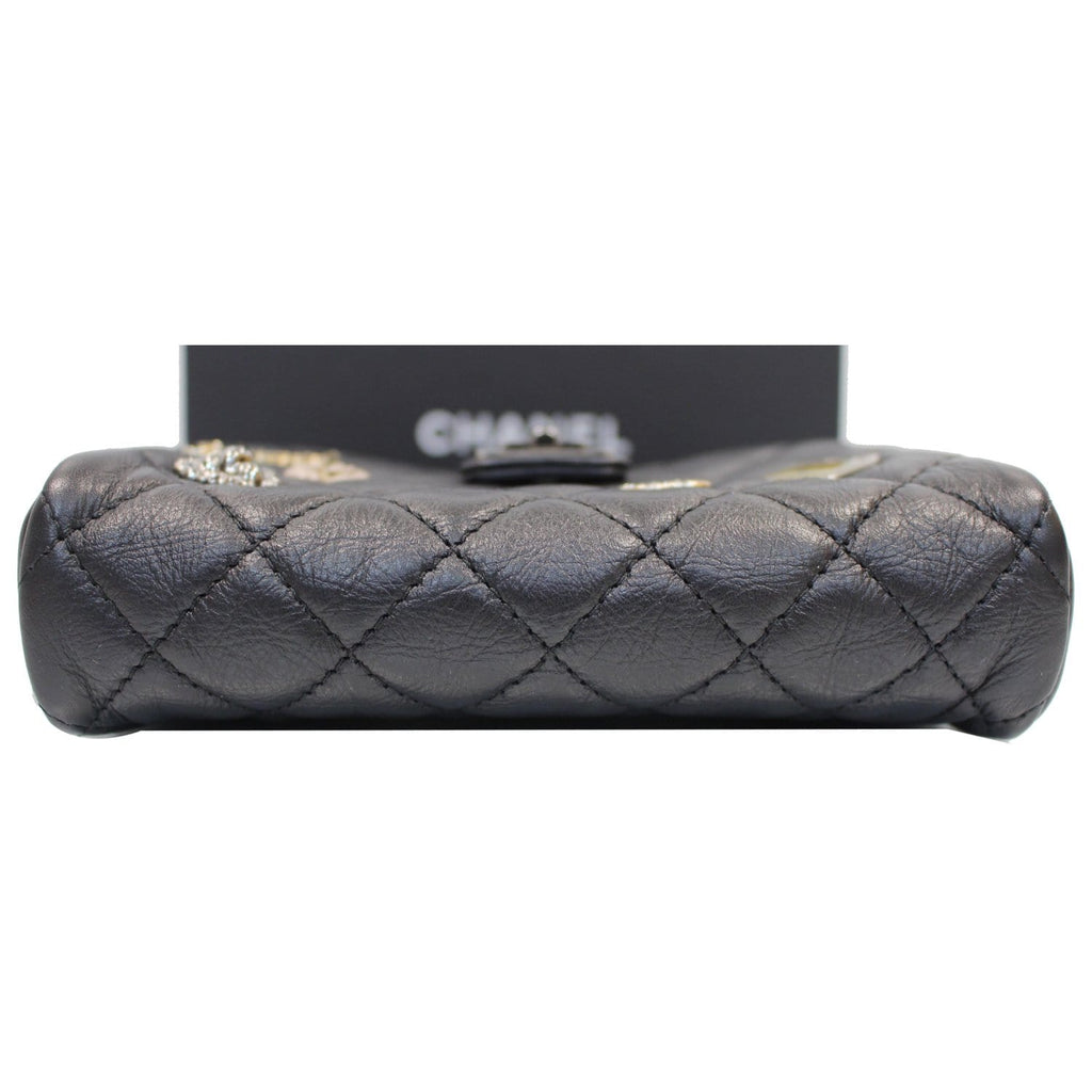 CHANEL Reissue Lucky Charm Quilted Leather Chain Crossbody Clutch Bag Black