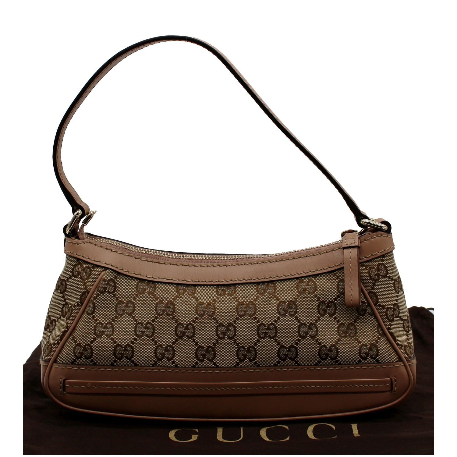 GUCCI Mayfair Small Bow GG Canvas Shoulder Bag Rose Beige 269893