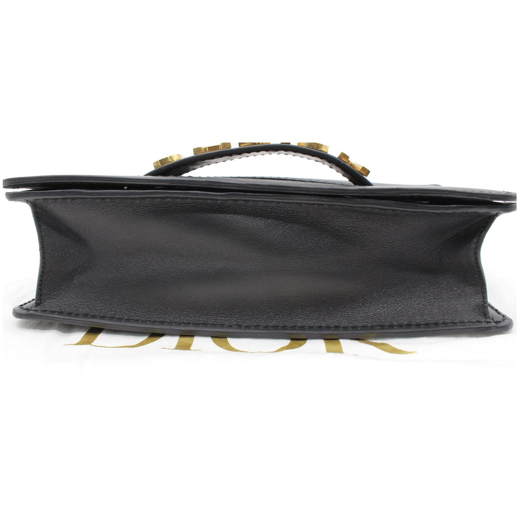 Christian Dior J'Adior Medium Calfskin Leather Flap Shoulder Bag Black