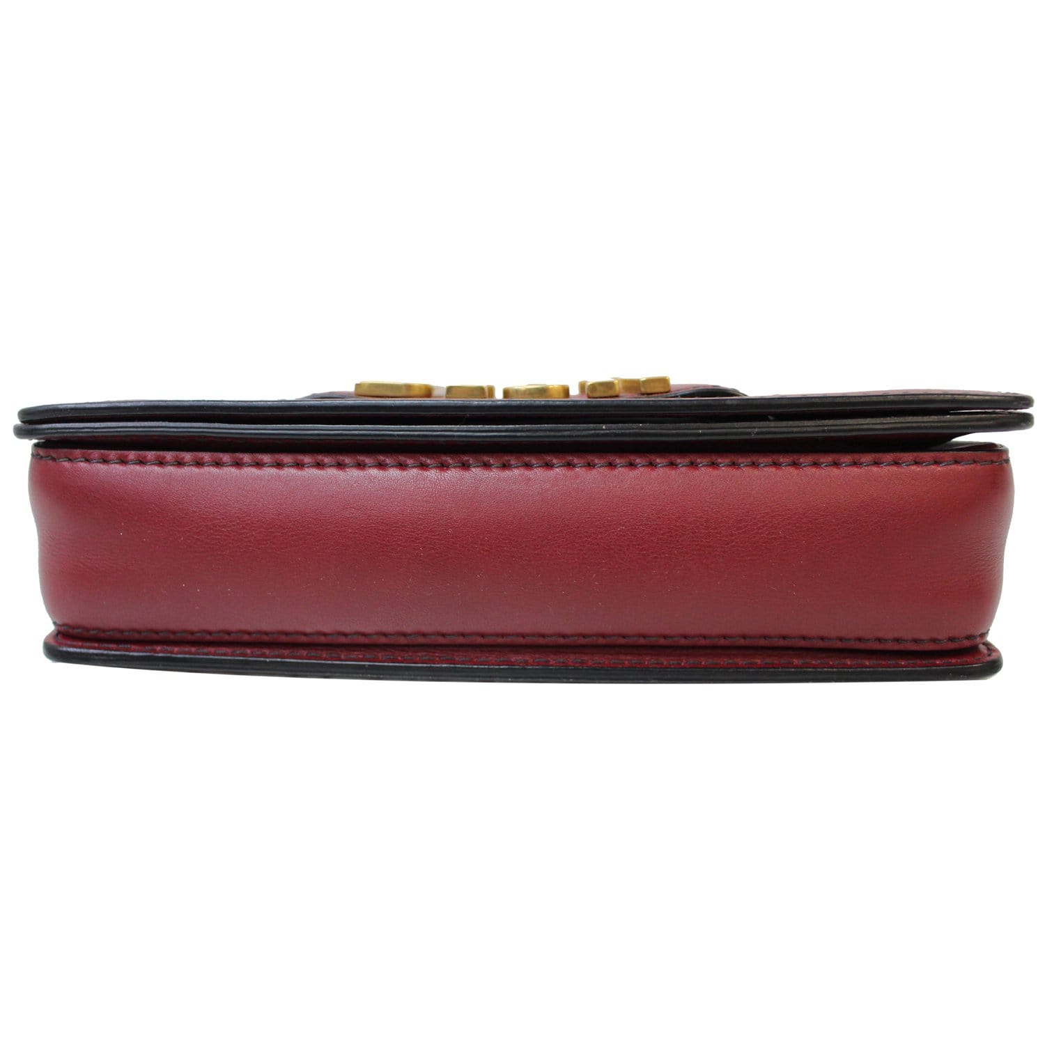 CHRISTIAN DIOR Dio(r)evolution Flap Calfskin Shoulder Bag Dark Red