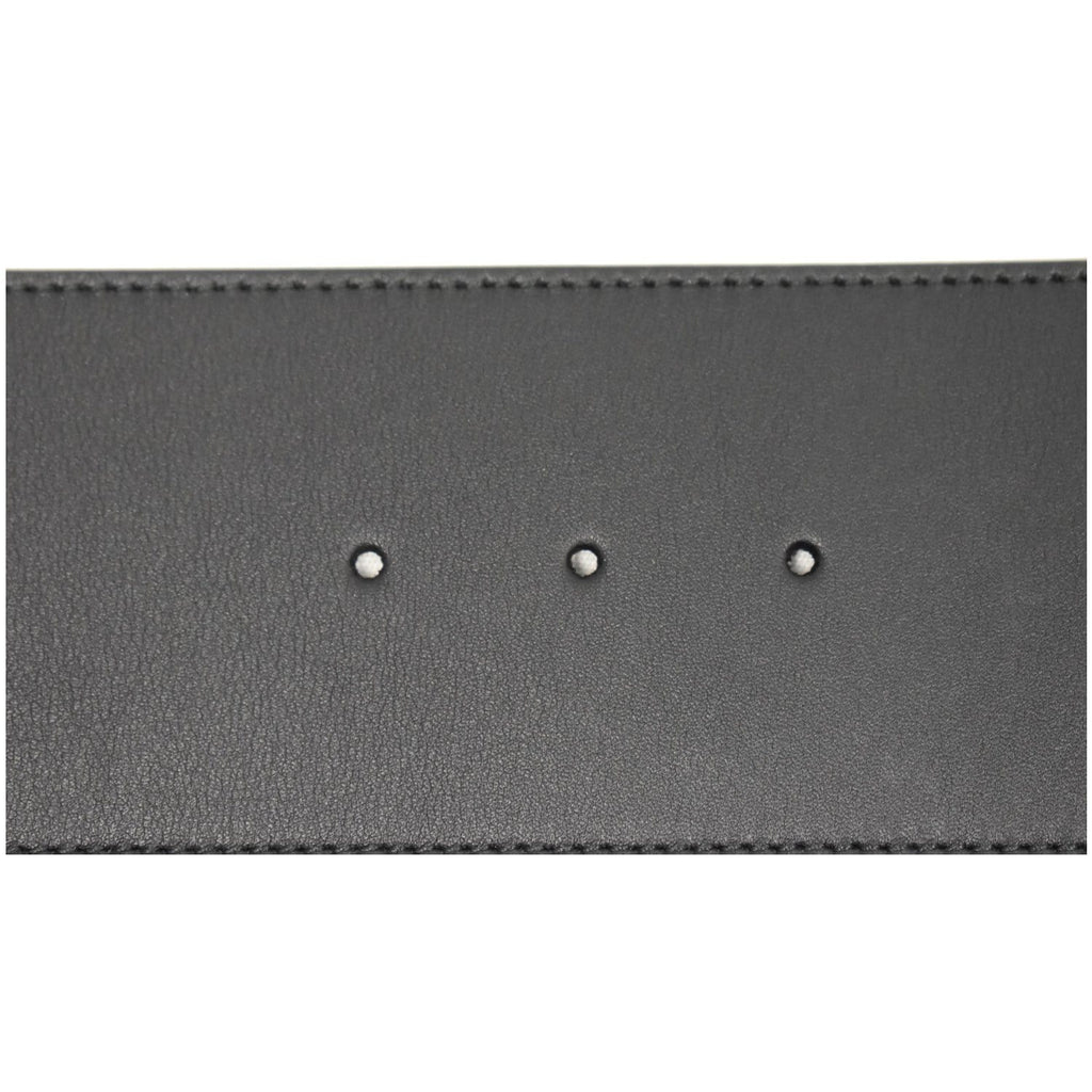 GUCCI Wide Double G Buckle Leather Belt Black Size 90/36 453265