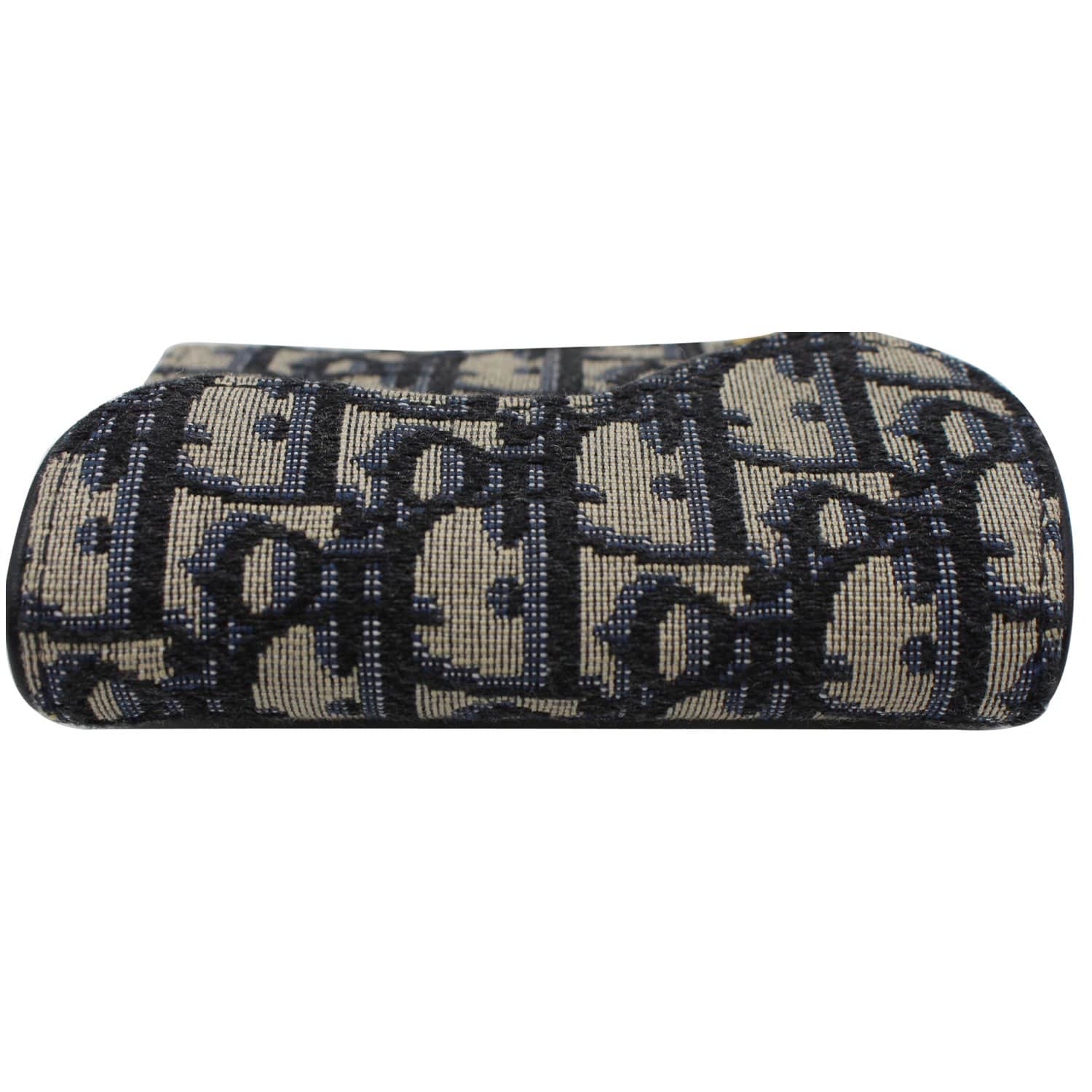 CHRISTIAN DIOR Saddle Flap Jacquard Canvas  Holder Beige