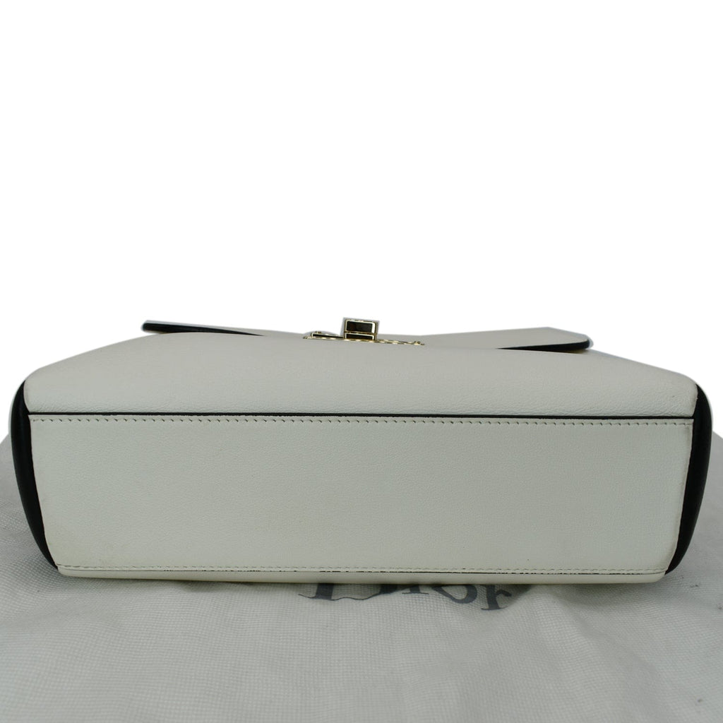CHRISTIAN DIOR Diorling Medium Leather Shoulder Bag White/Black