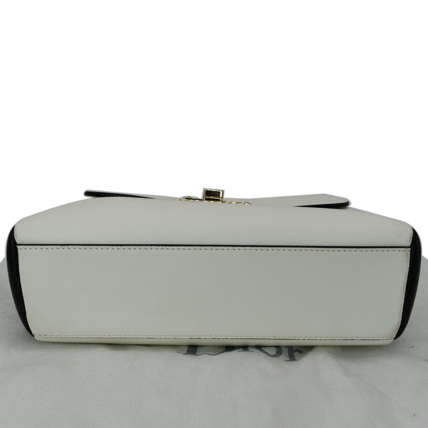 CHRISTIAN DIOR Diorling Medium Leather Shoulder Bag White/Black