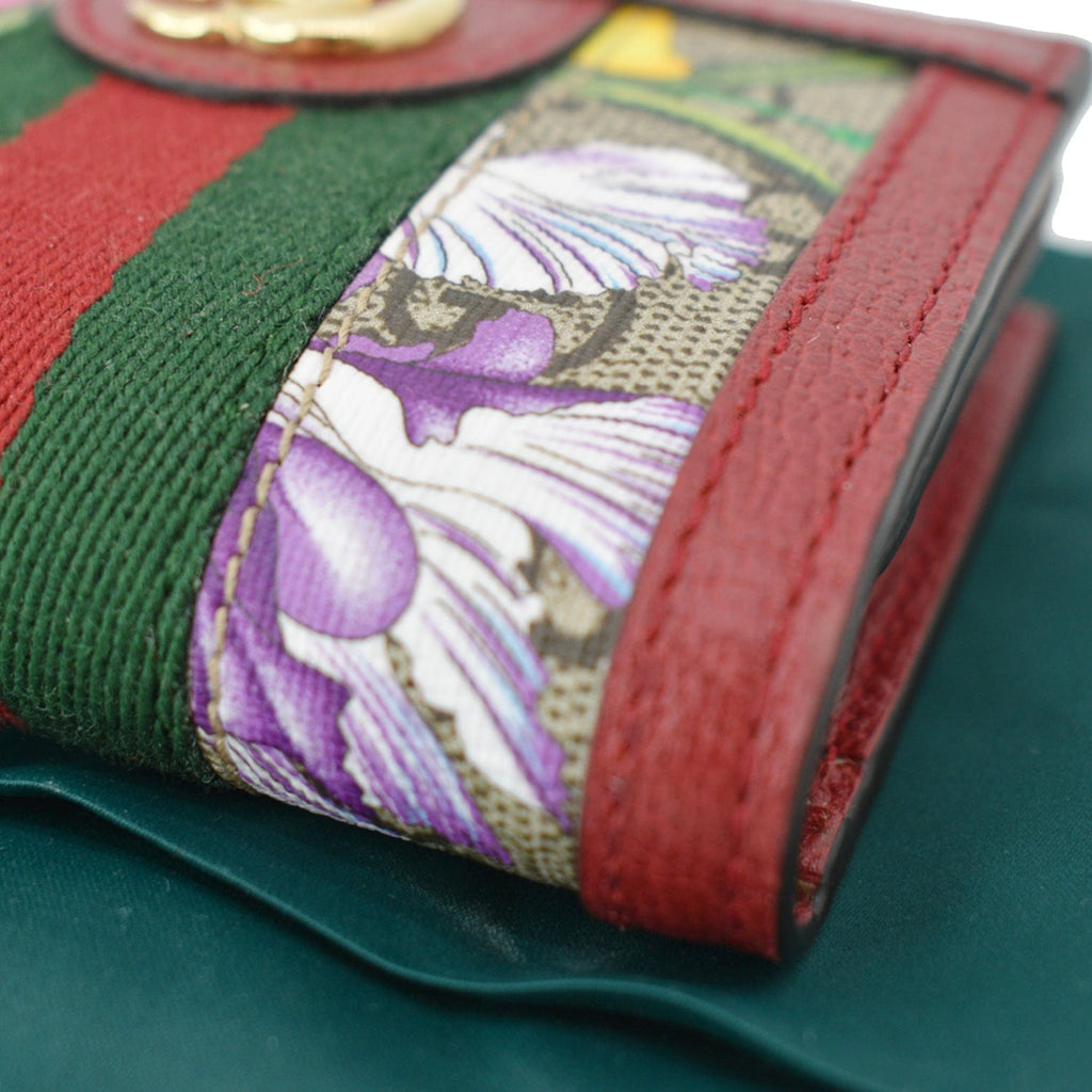 GUCCI Ophidia Flora GG Supreme Canvas  Case Wallet Red 523155 - 10% Off