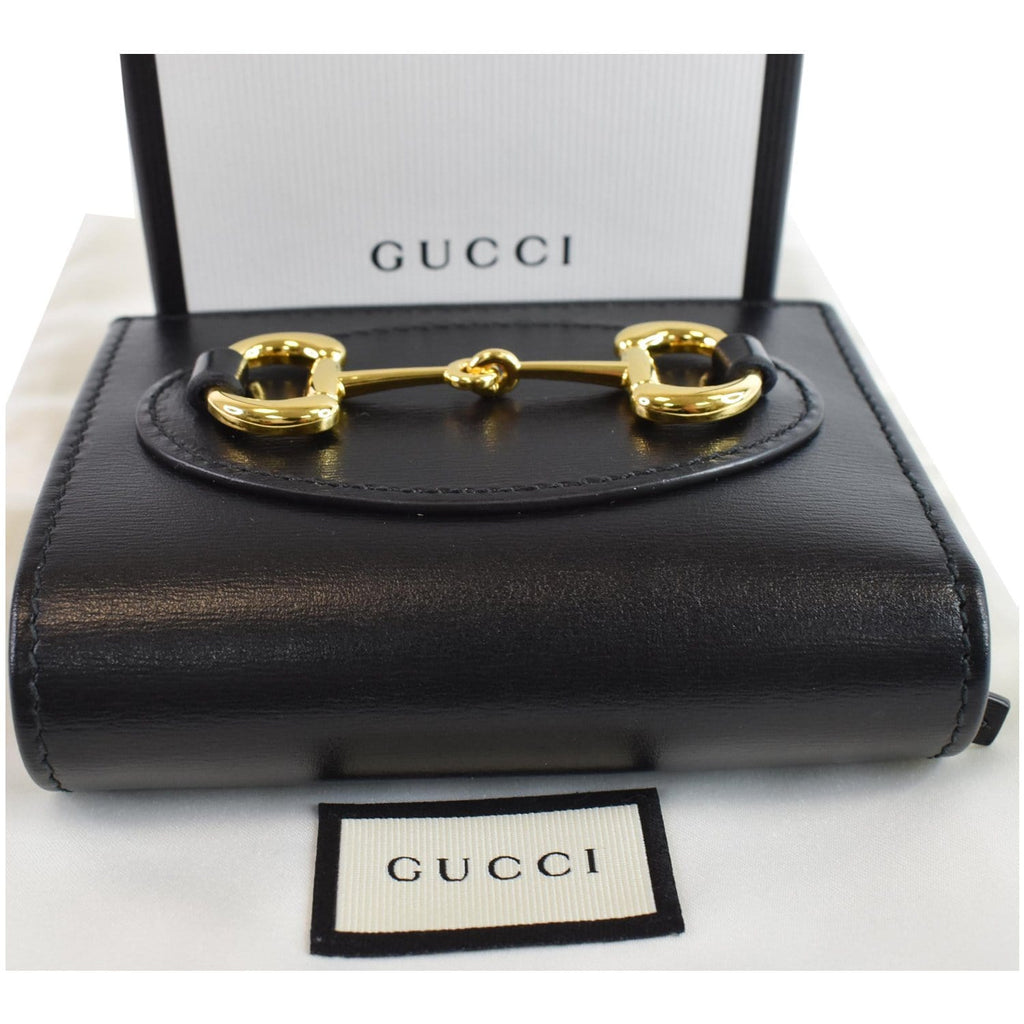 GUCCI Horsebit 1955  Case Wallet Black 621887