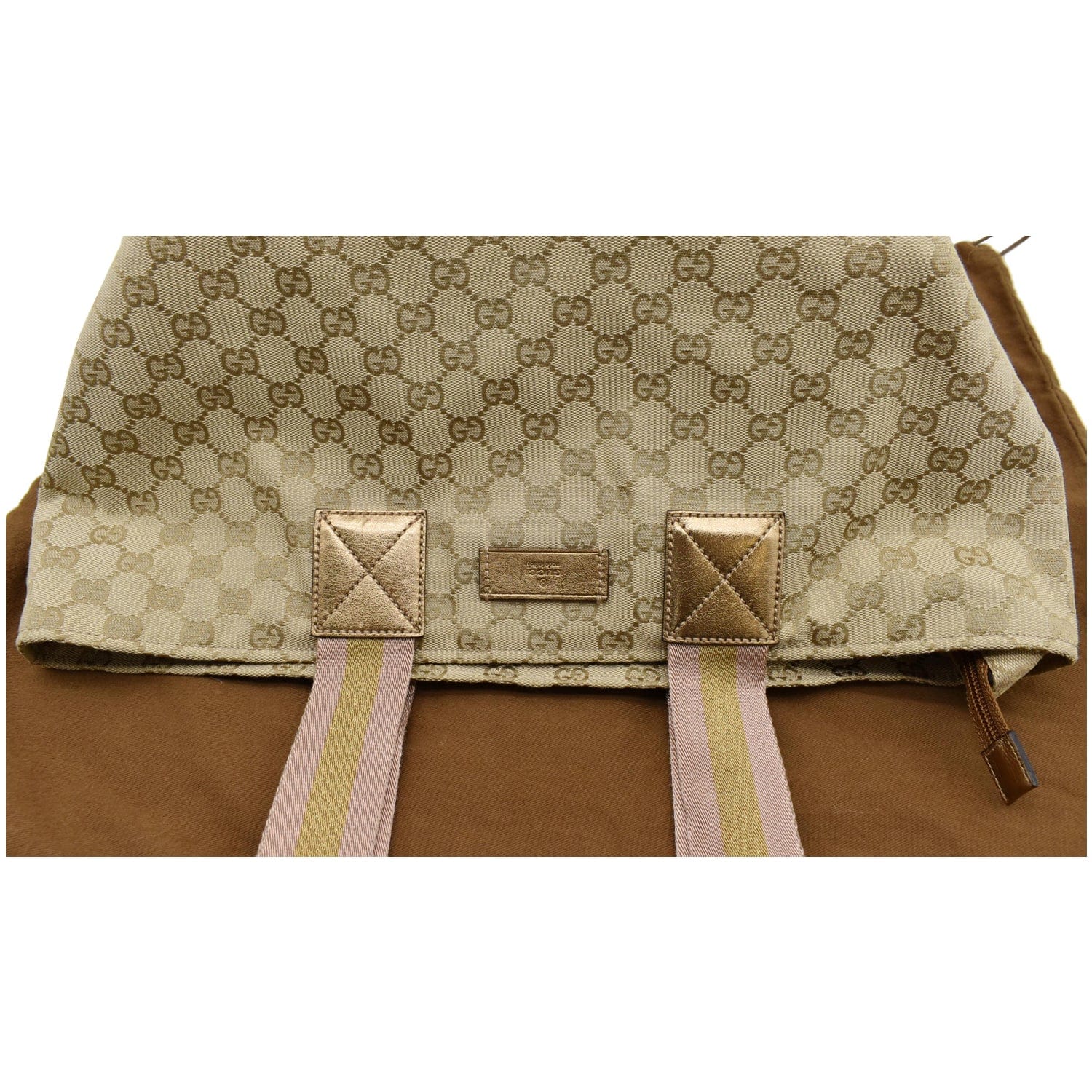 GUCCI Sherry GG Canvas Leather Tote Bag Beige 131231