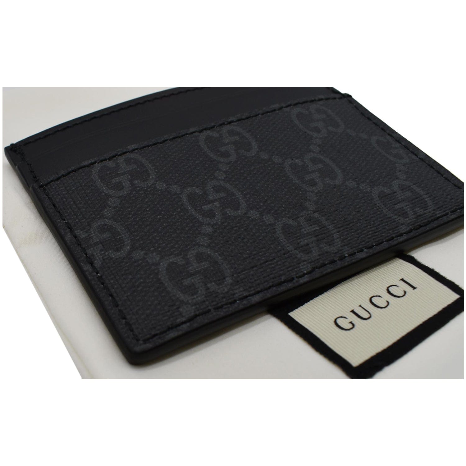 GUCCI Kingsnake Print GG Supreme Monogram  Case Black 451277