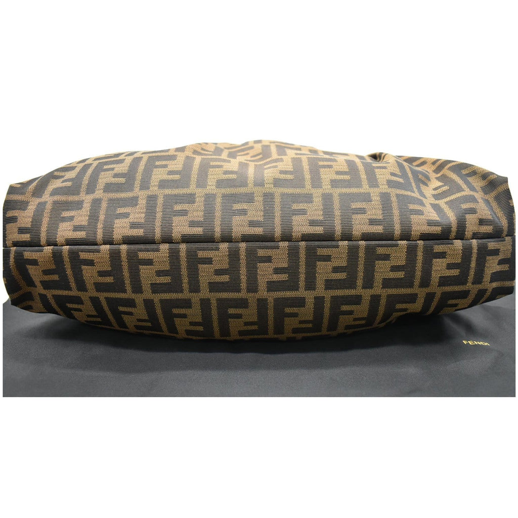 FENDI Chef Zucca Canvas Hobo Bag Brown