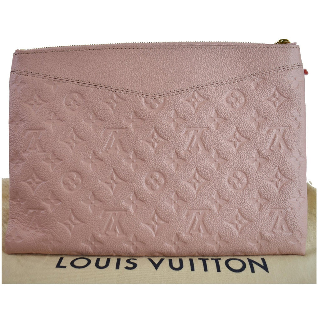 LOUIS VUITTON Daily Pouch Monogram Empreinte Leather Clutch Rose Poudre