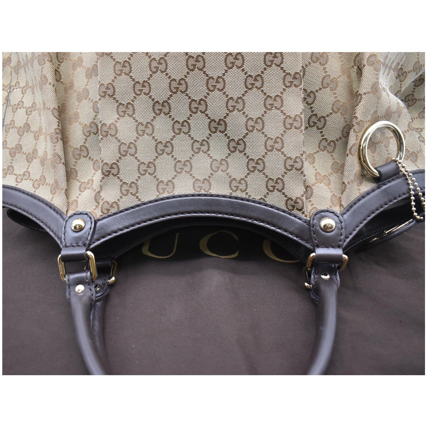 GUCCI Sukey Large GG Canvas Tote Bag Black 211943