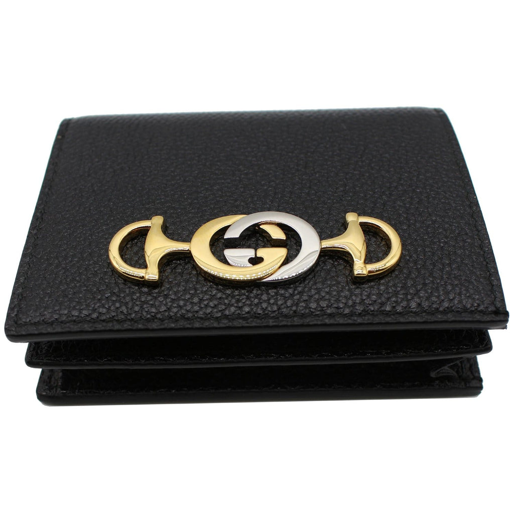 GUCCI Zumi Mini Grainy Leather Chain Wallet Black 570660 - 10% OFF