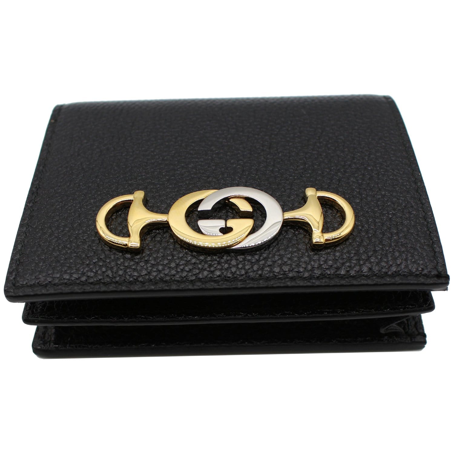 GUCCI Zumi Mini Grainy Leather Chain Wallet Black 570660 - 10% OFF