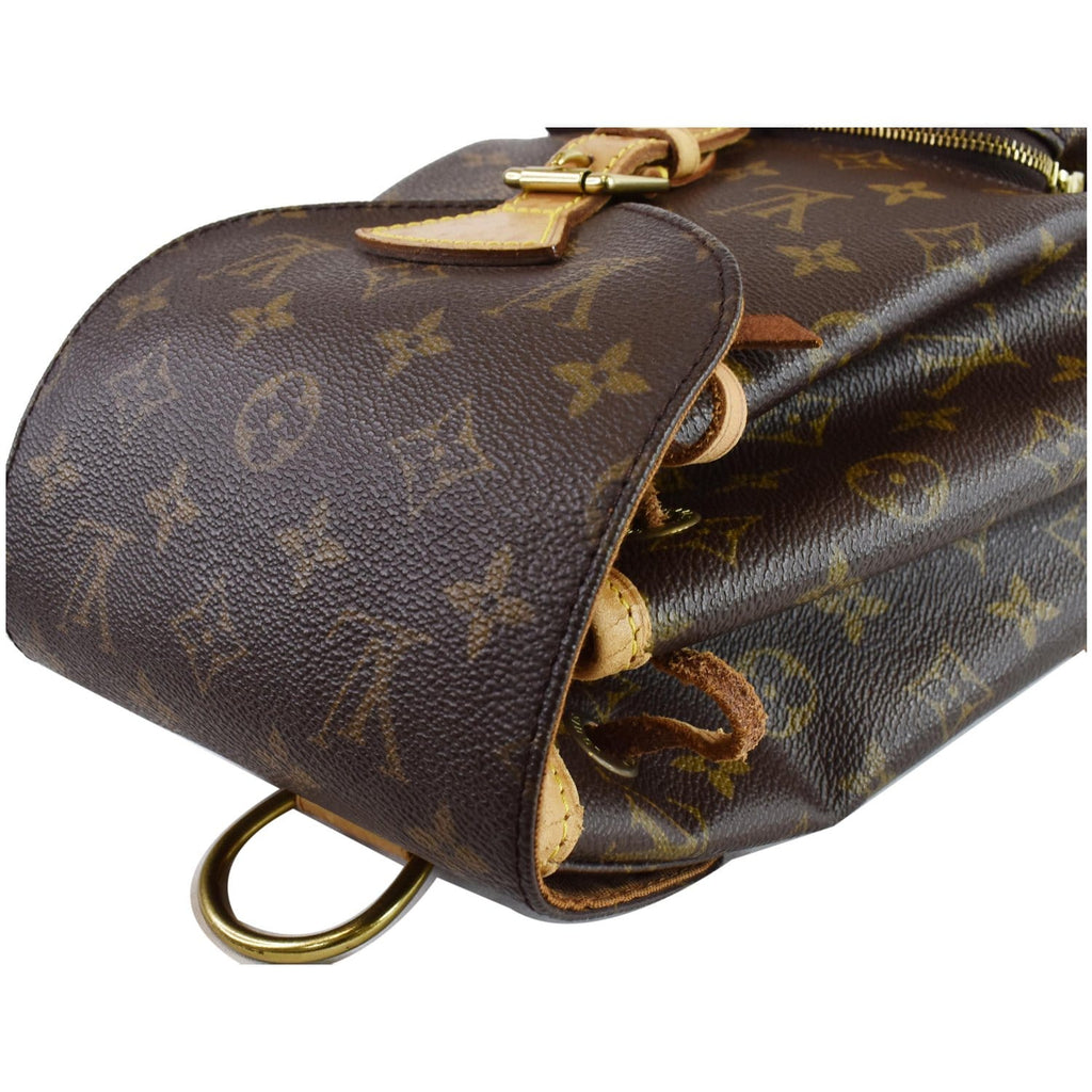 LOUIS VUITTON Montsouris MM Monogram Canvas Backpack Bag Brown