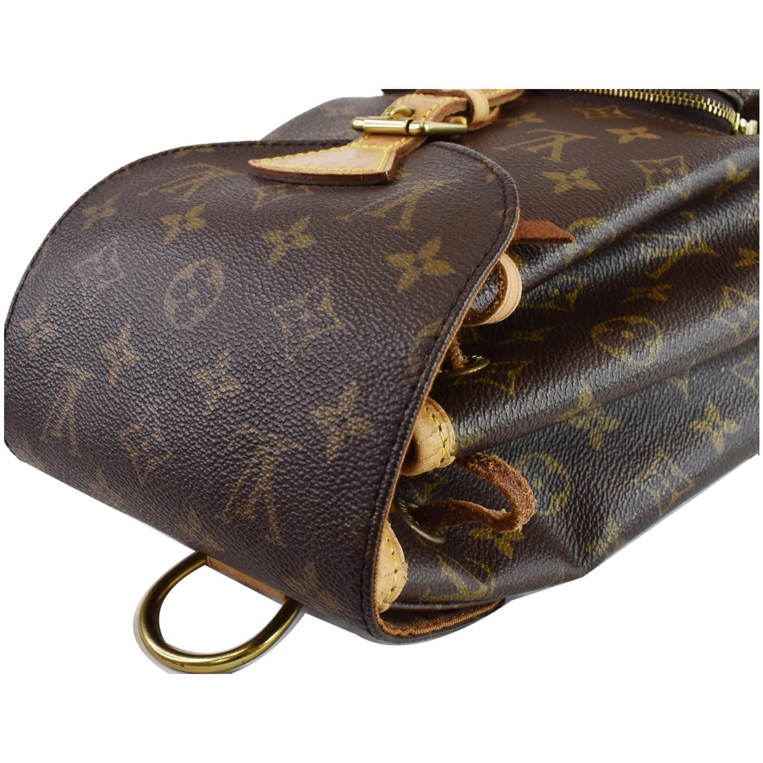 LOUIS VUITTON Montsouris MM Monogram Canvas Backpack Bag Brown