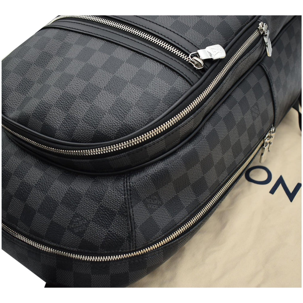 LOUIS VUITTON Michael Damier Graphite Canvas Backpack Bag Black