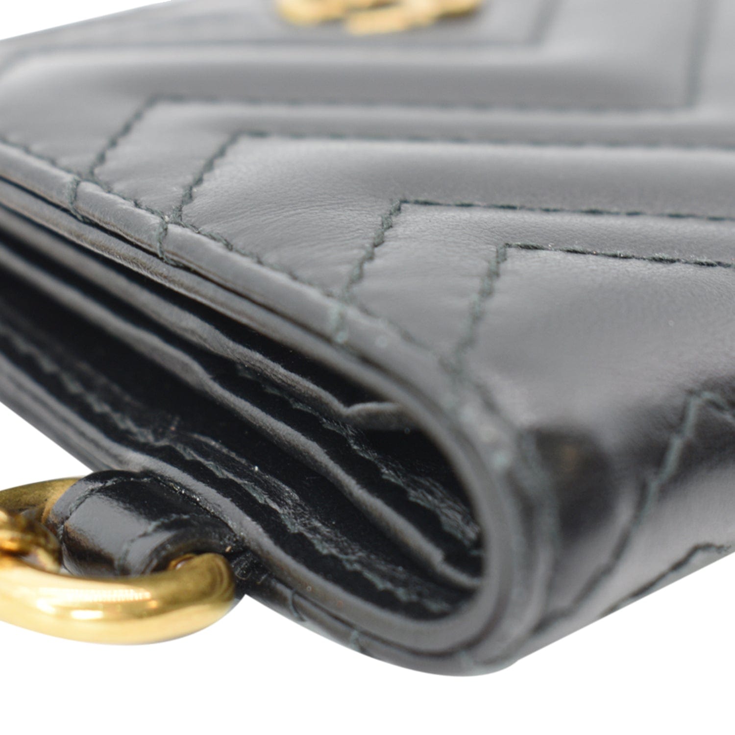 GUCCI Marmont GG Leather  Case Wallet Black 546579