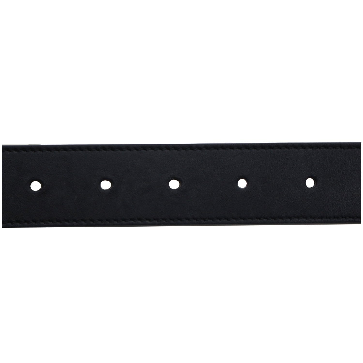 GUCCI Double G Buckle Leather Belt Black 414516 Size 100.40