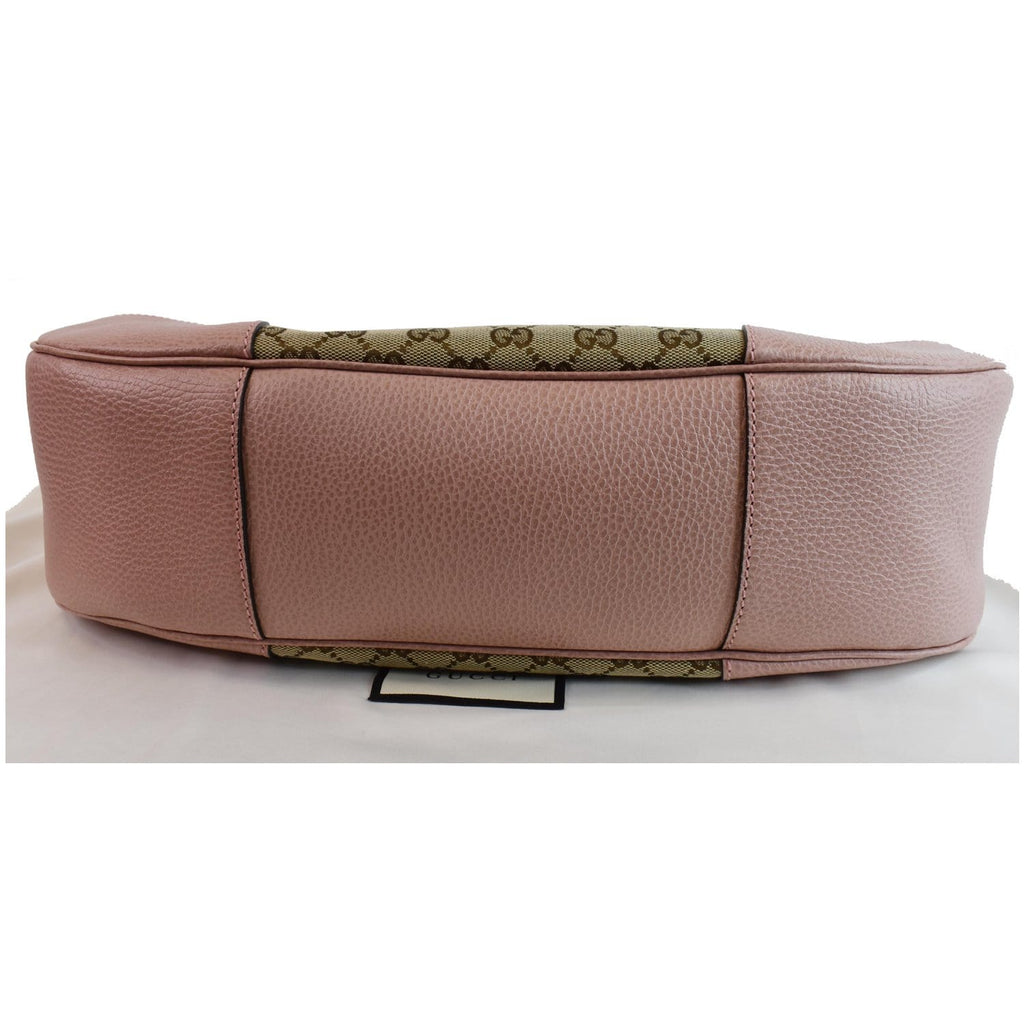 GUCCI Large Bree GG Canvas Hobo Bag Pink 449244
