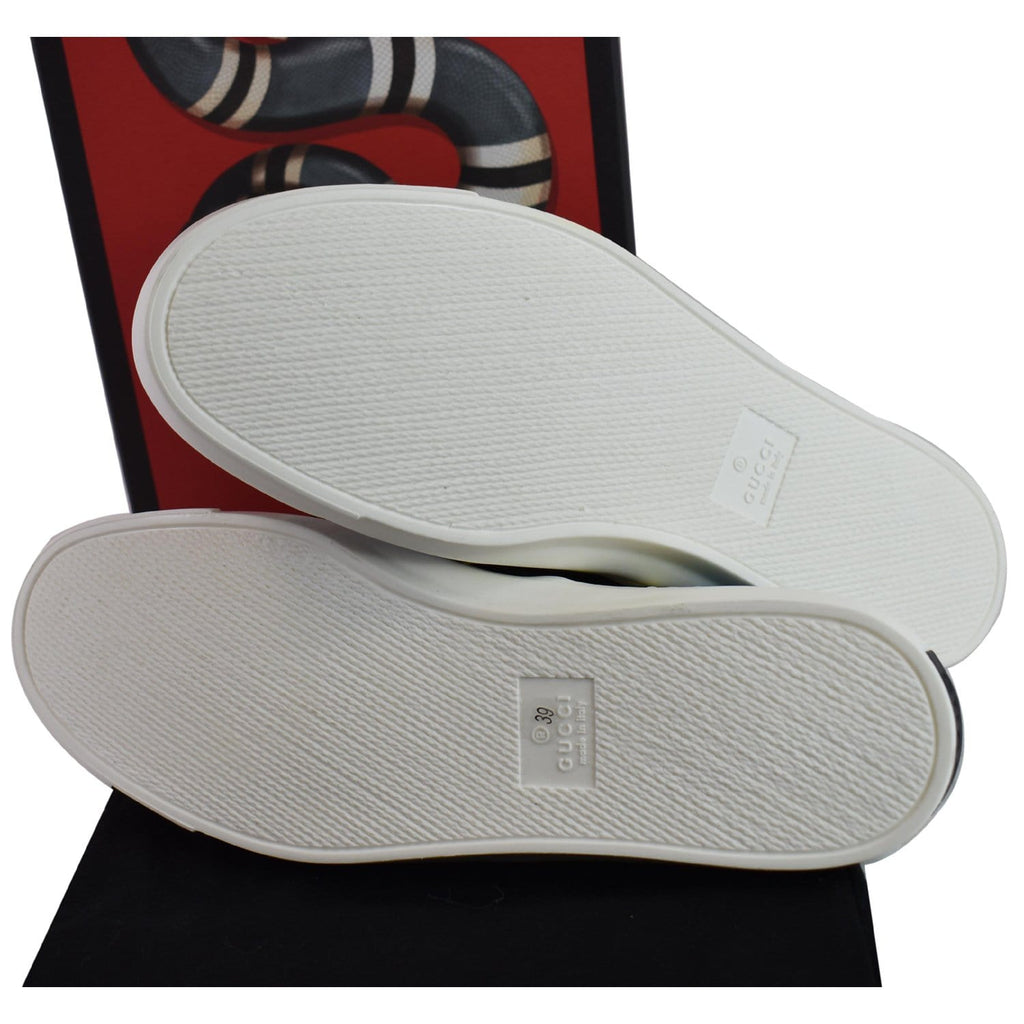GUCCI Ghost Print Smooth Leather Slip-On Sneakers Black Size 9 - Last Call