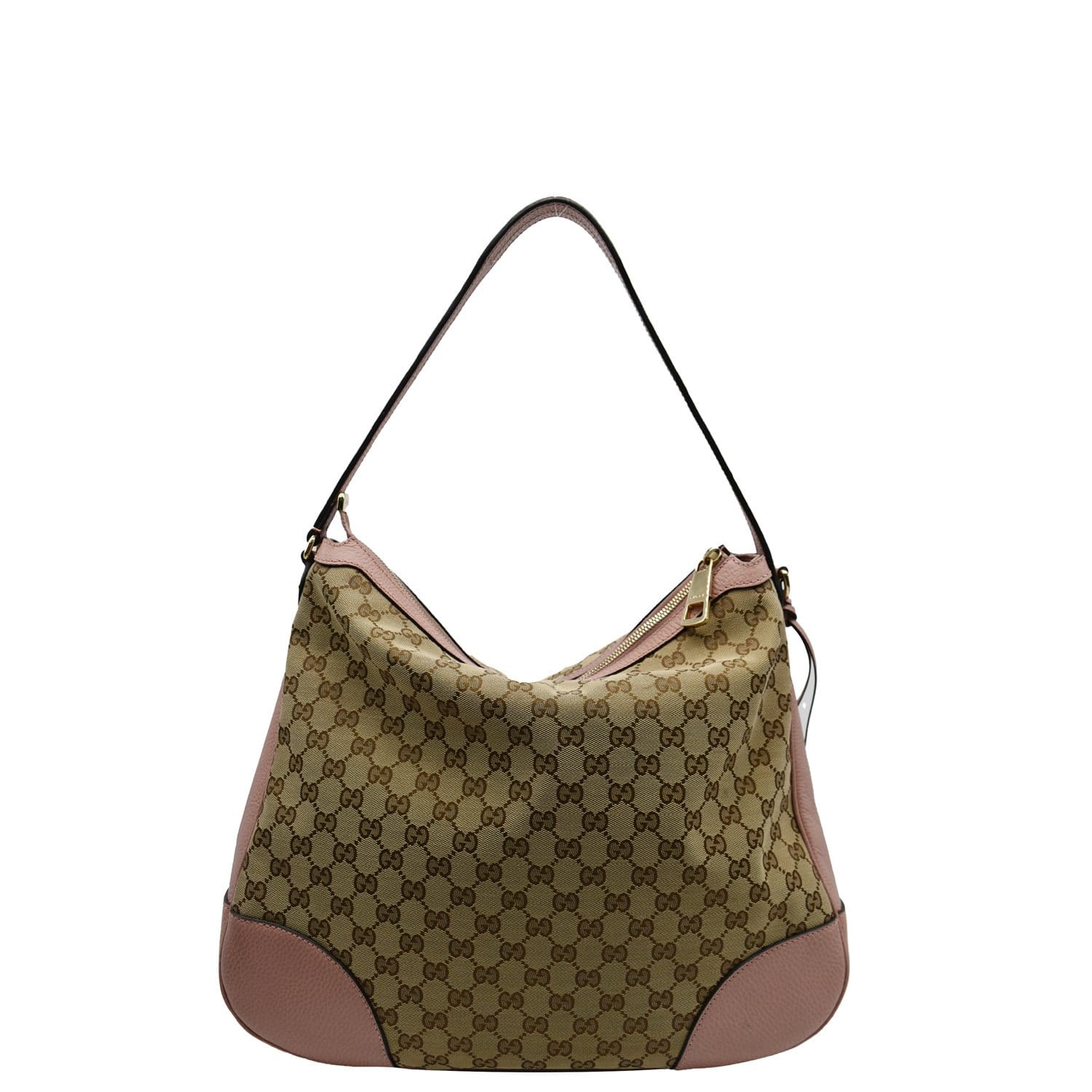 GUCCI Large Bree GG Canvas Hobo Bag Pink 449244