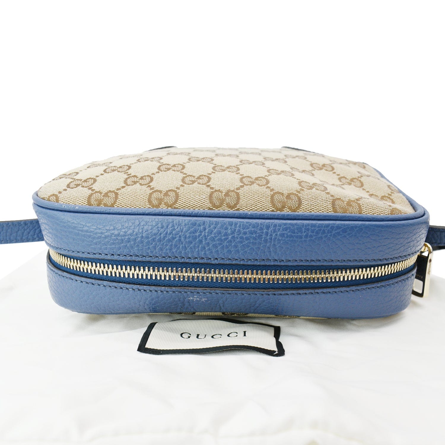 GUCCI Bree GG Canvas Leather Crossbody Bag Beige 449413