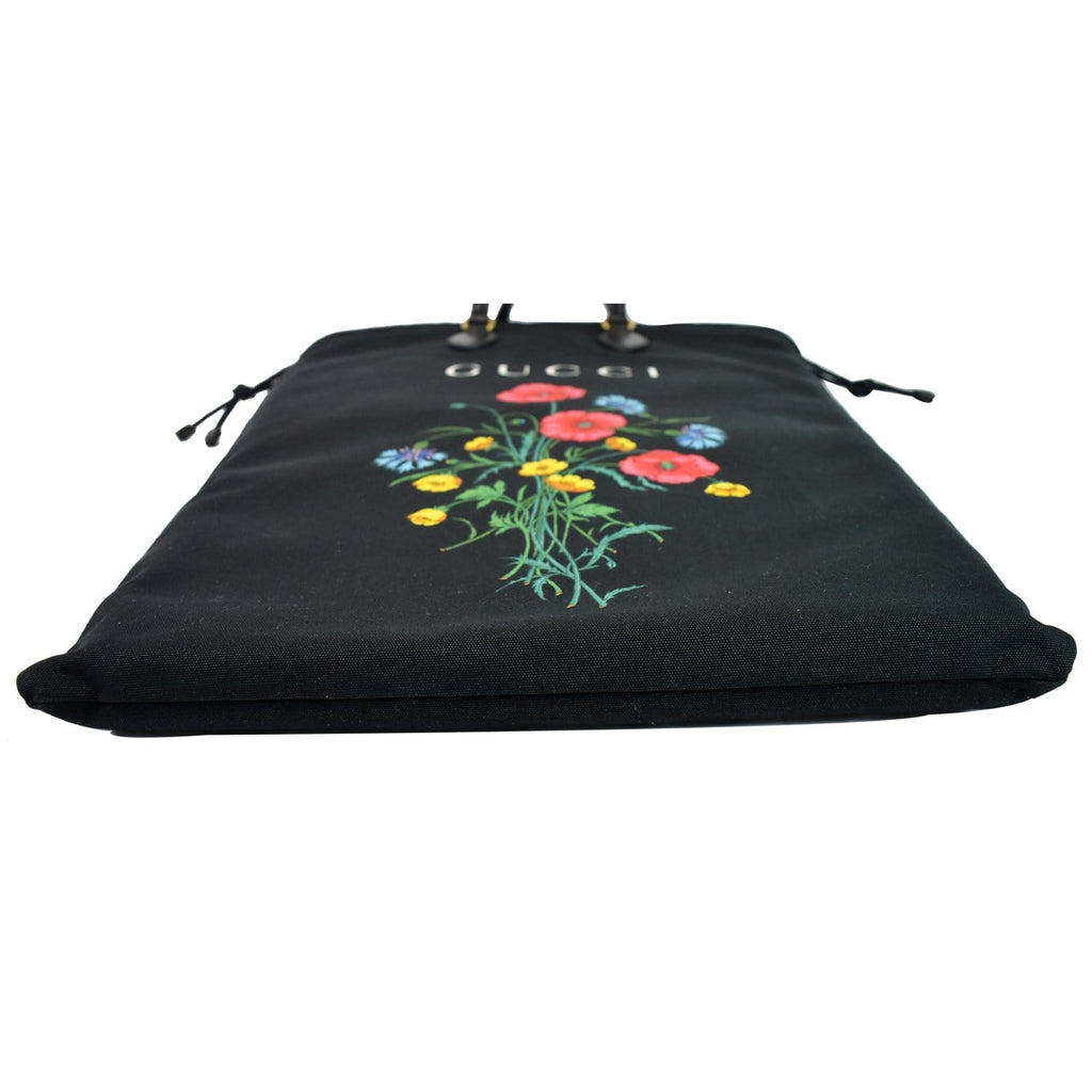 GUCCI Marmont Chateau Canvas Drawstring Tote Bag Black 552403 - Last Call