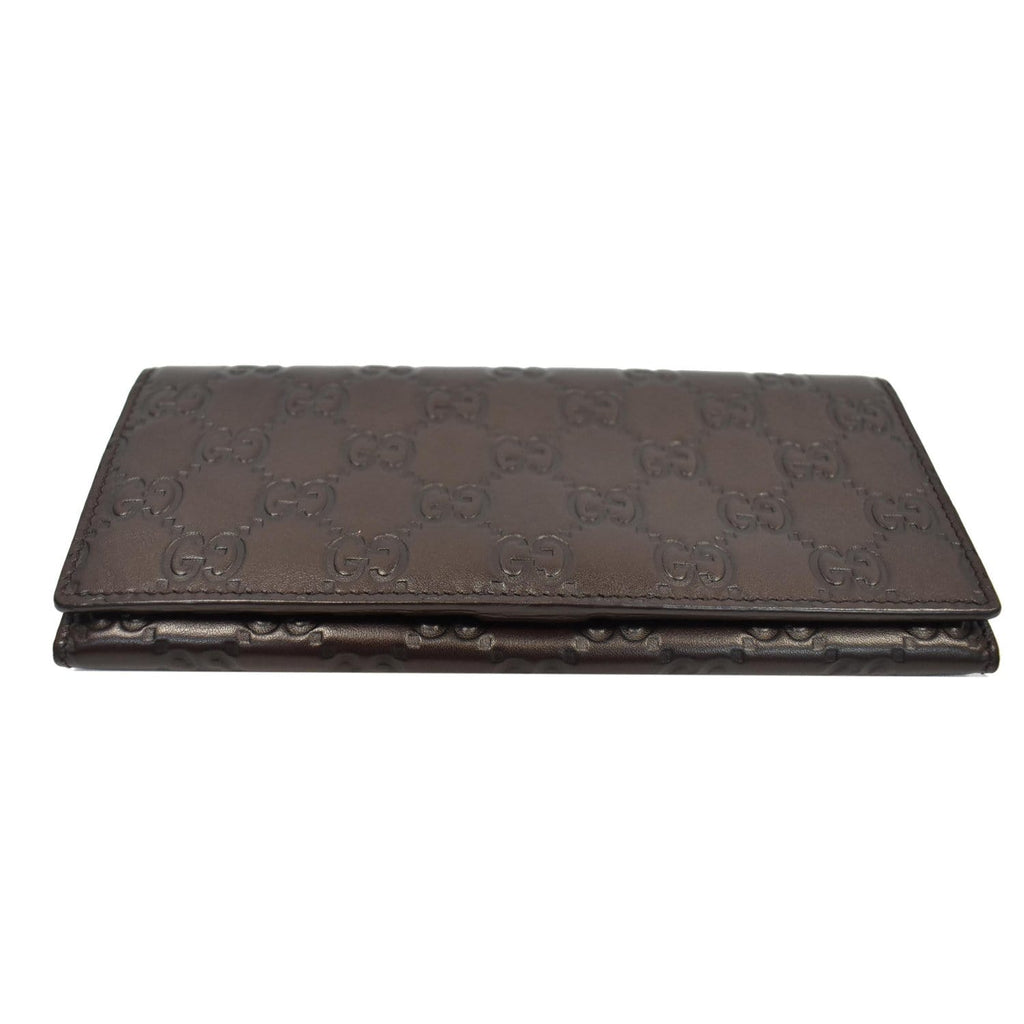 GUCCI Guccissima Continental Flap Wallet Black 233154