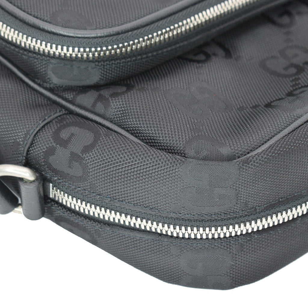 GUCCI Off The Grid GG Monogram Nylon Shoulder Bag Black 625858