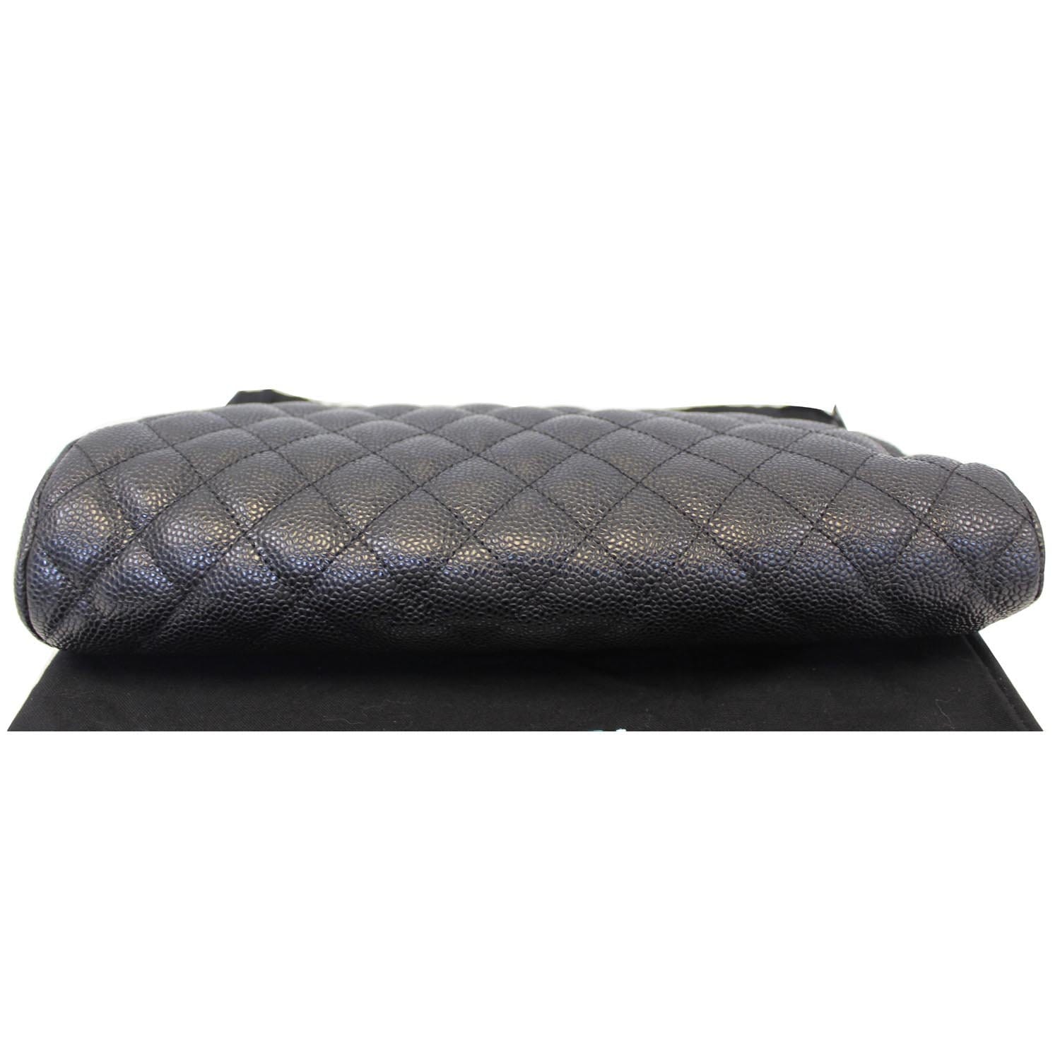 CHANEL Timeless Caviar Quilted Leather Clutch Black