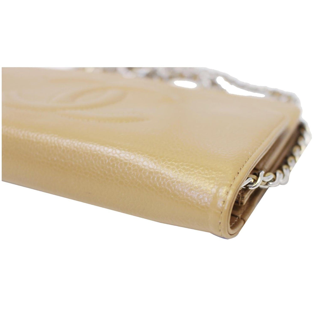 CHANEL Timeless WOC Caviar Leather Clutch Crossbody Bag Beige