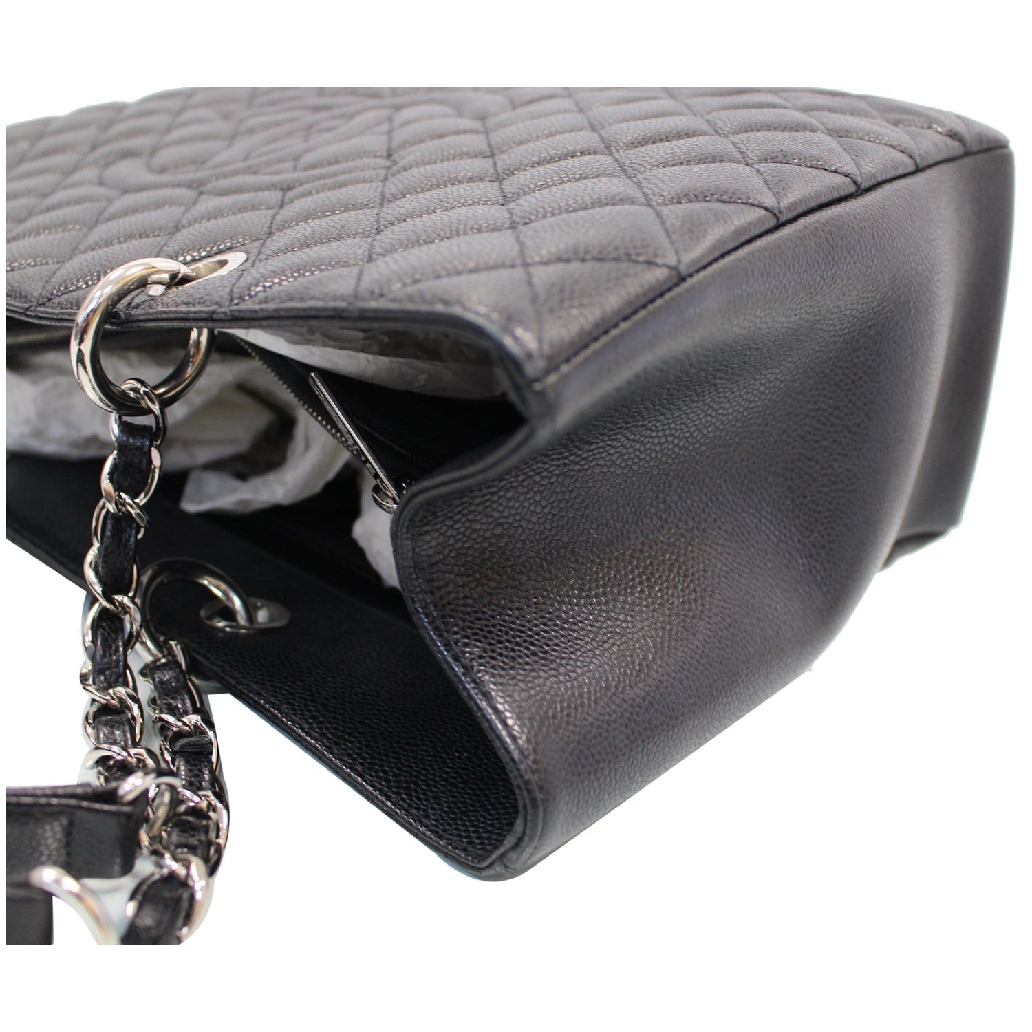 CHANEL XL Grand Caviar Leather Shopping Tote Bag Black