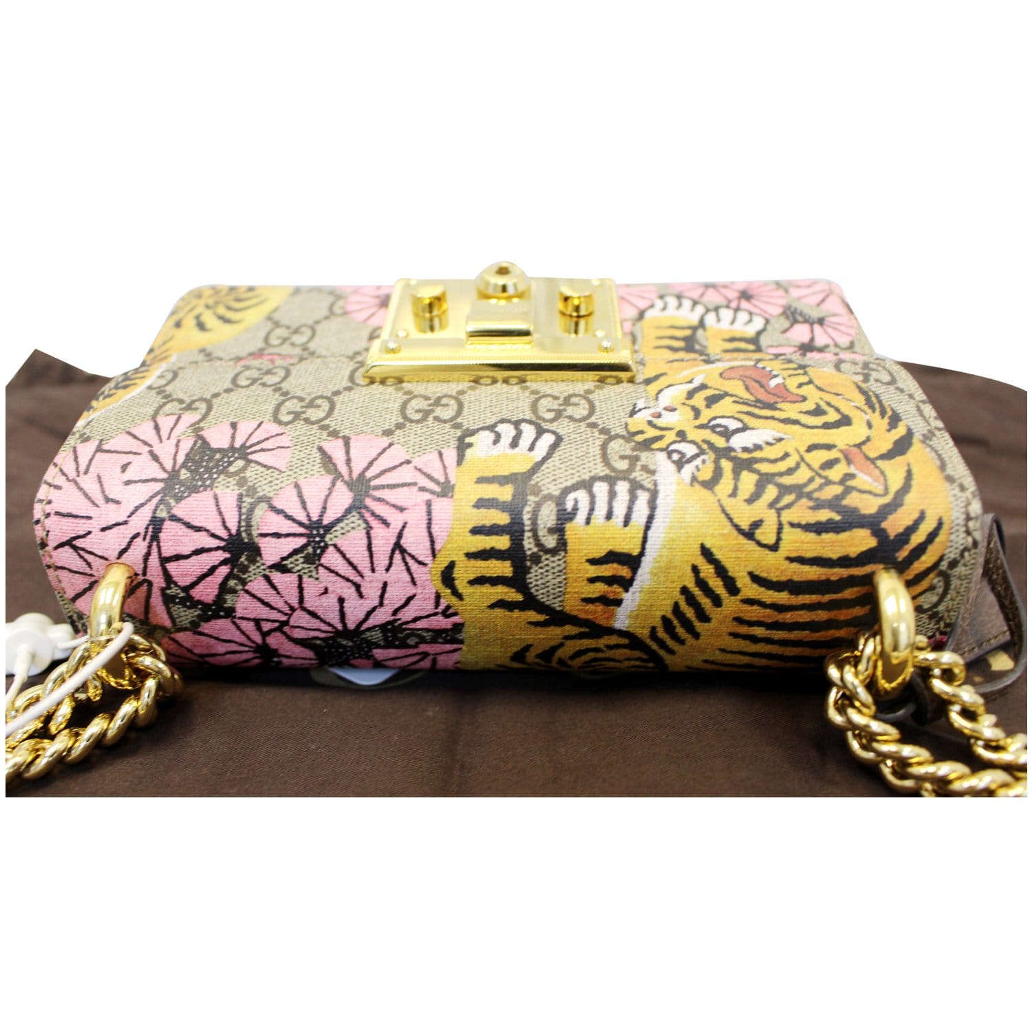 GUCCI Bengal Small Padlock GG Supreme Monogram Print Shoulder Bag