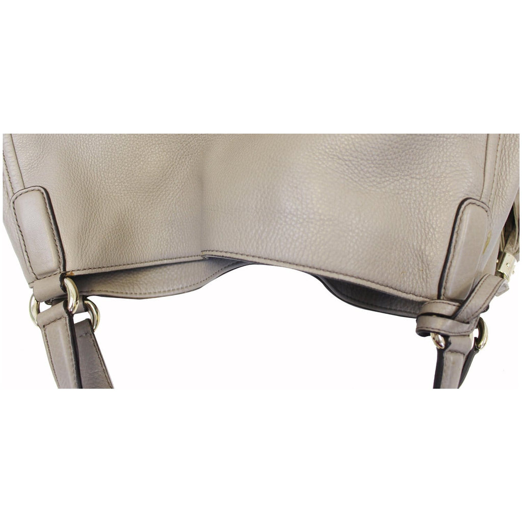 GUCCI Soho Leather Large Tote Shoulder Bag Taupe