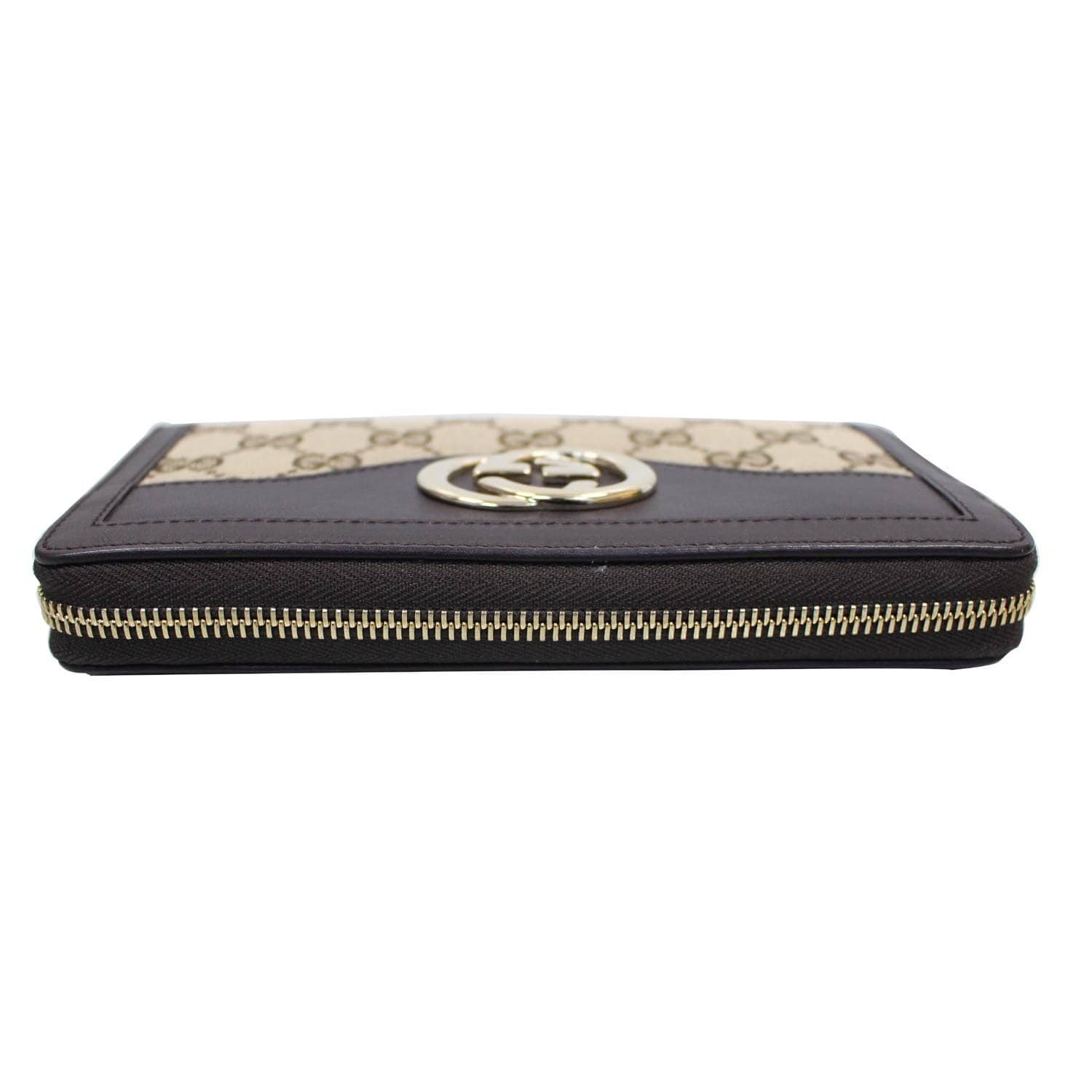 GUCCI GG Sukey Zippy Wallet 308012 Beige/Brown