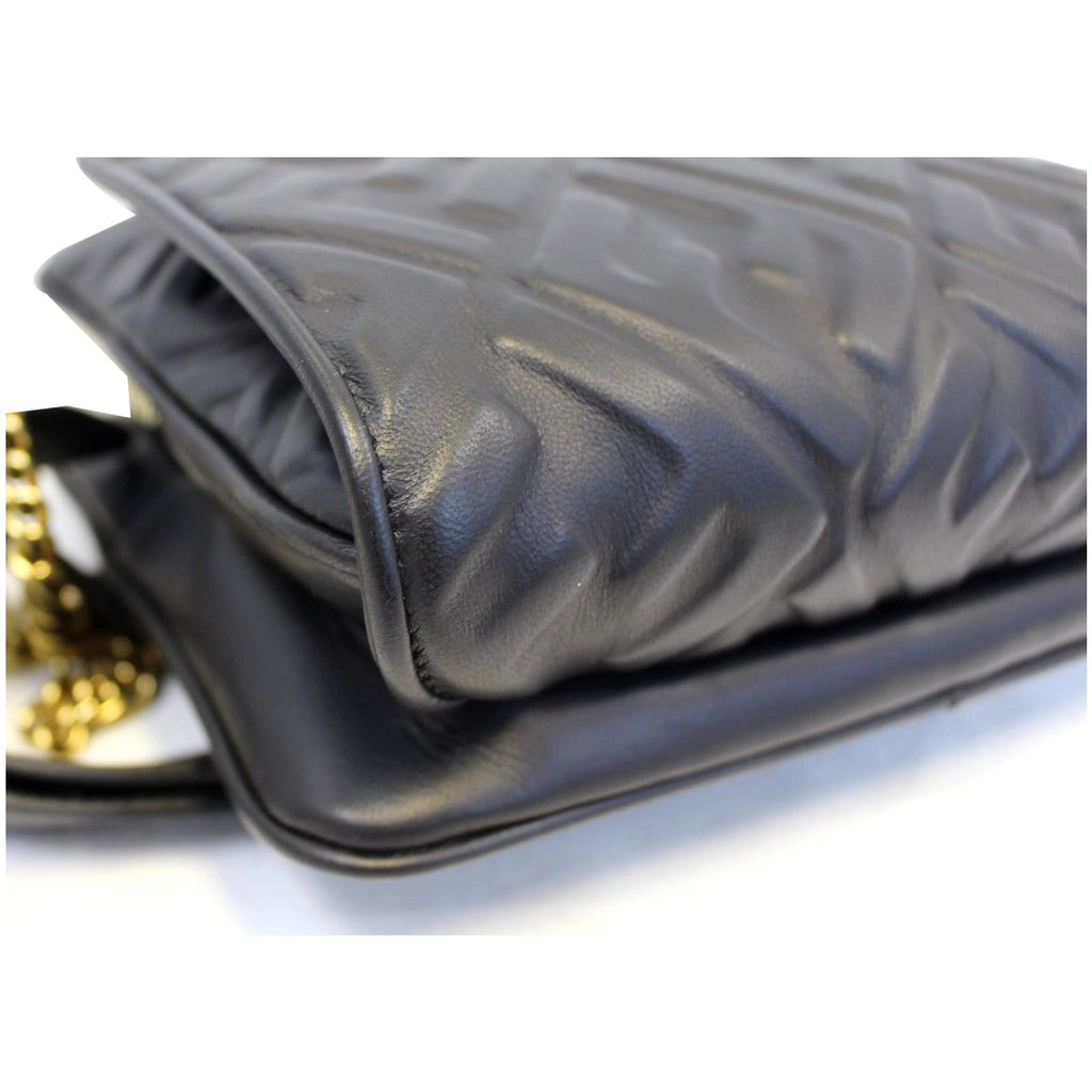 FENDI Upside Down Leather Belt Bag Black