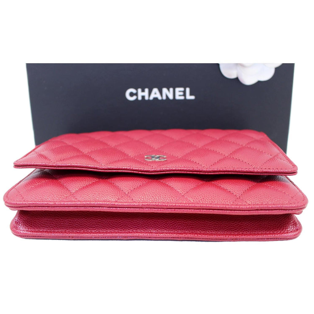 CHANEL Wallet On Chain WOC Clutch Crossbody Bag Red