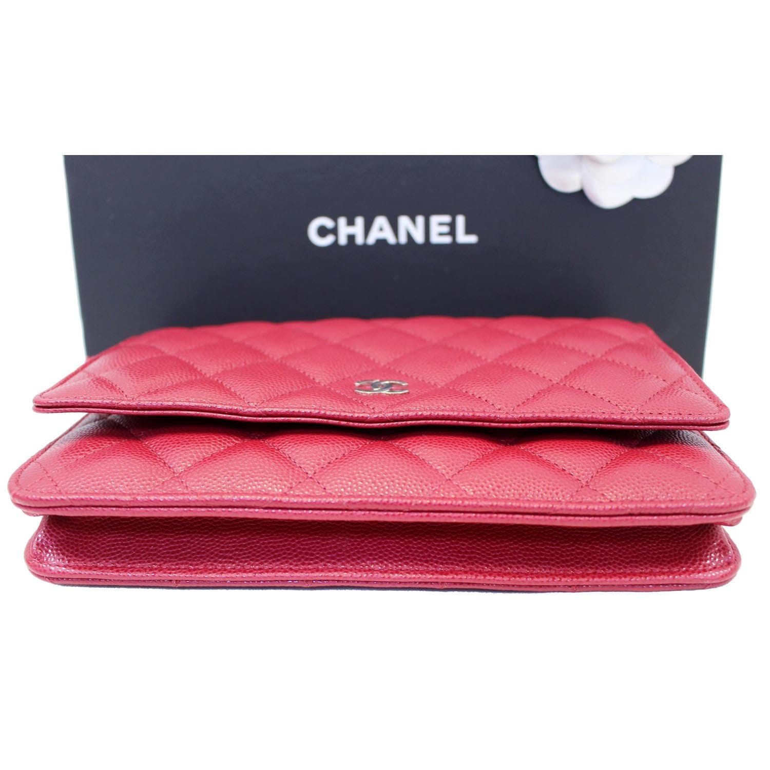 CHANEL Wallet On Chain WOC Clutch Crossbody Bag Red