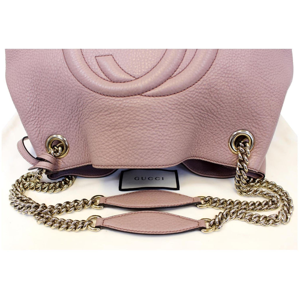 GUCCI Soho Pebbled Leather Chain Shoulder Bag