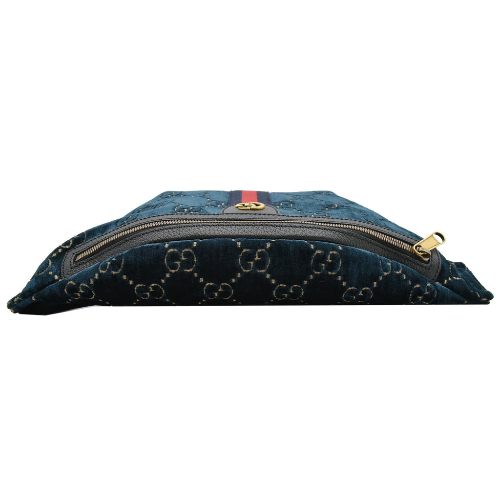 GUCCI GG Monogram Velvet Belt Bumbag Dark Blue 574968
