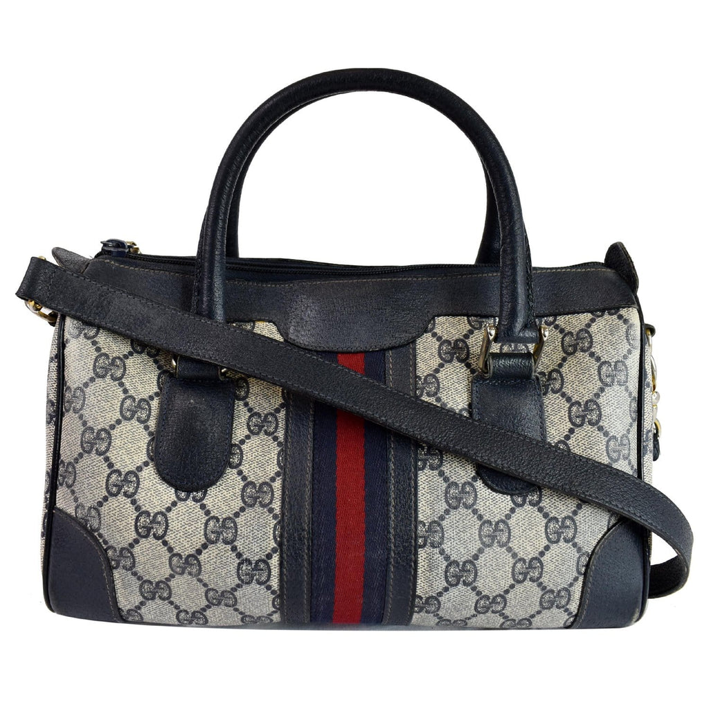 GUCCI Vintage Joy Boston GG Canvas Shoulder Bag Blue