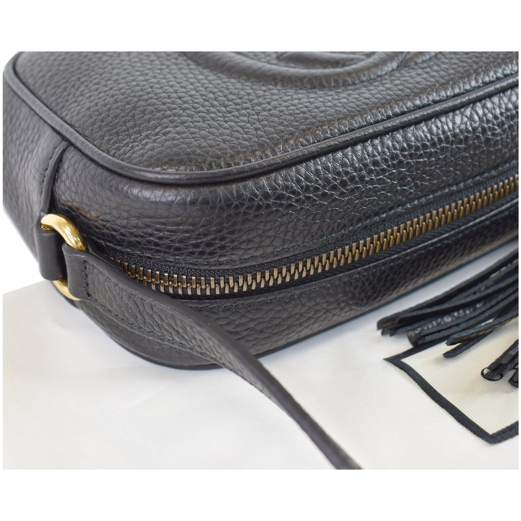 GUCCI Soho Disco Small Leather Crossbody Bag Black 347994