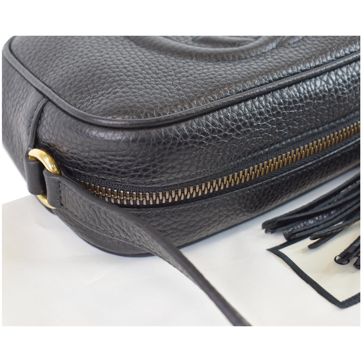 GUCCI Soho Disco Small Leather Crossbody Bag Black 347994